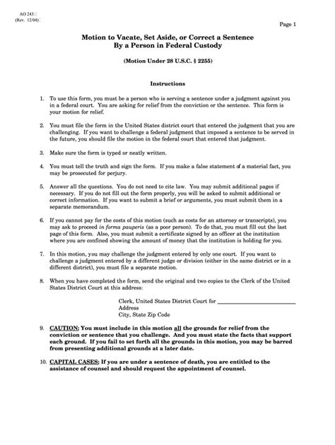 2255 motion to vacate sentence